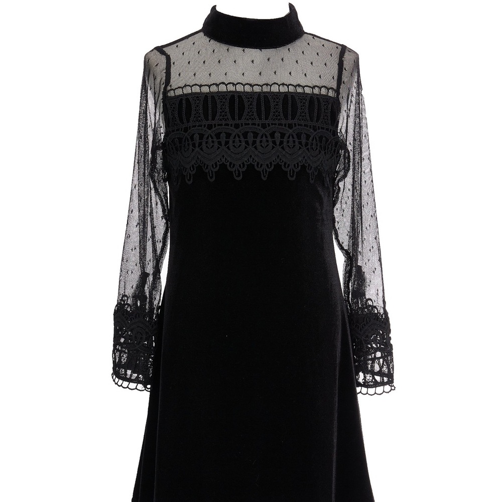Altar’d State Black Velvet Mini Dress